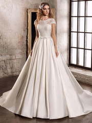 Свадебное платье Battista. Силуэт Пышное, А-силуэт. Цвет Айвори / Капучино. Вид 1