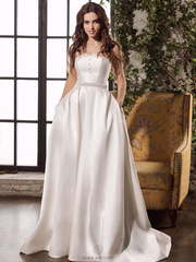 Свадебное платье Belina. Силуэт А-силуэт, Прямое. Цвет Белый / Молочный. Вид 1