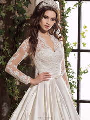 Свадебное платье Belinda. Силуэт А-силуэт. Цвет Белый / Молочный, Айвори / Капучино. Вид 2