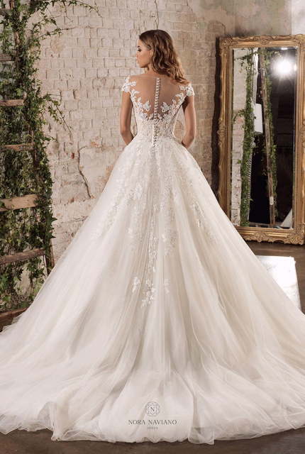 Свадебное платье Belladonna. Силуэт Пышное, А-силуэт. Цвет Айвори / Капучино, Белый / Молочный. Вид 2