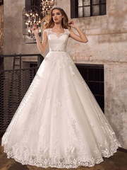 Свадебное платье Bertha. Силуэт Пышное, А-силуэт. Цвет Белый / Молочный. Вид 1