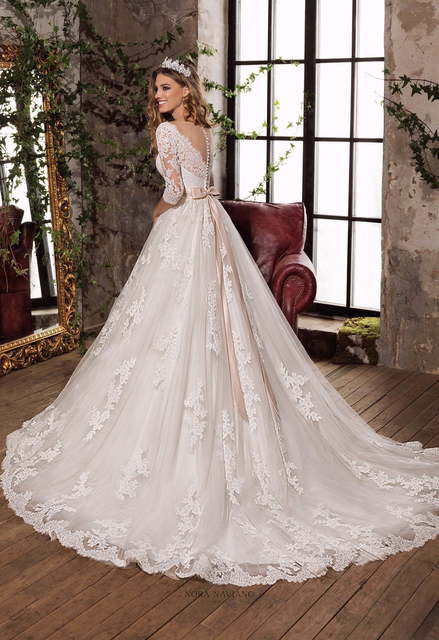 Свадебное платье Brittany. Силуэт Пышное, А-силуэт. Цвет Белый / Молочный. Вид 2