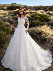 Свадебное платье Scarlett. Силуэт Пышное, А-силуэт. Цвет Белый / Молочный. Вид 1