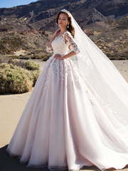 Свадебное платье Sasha. Силуэт Пышное, А-силуэт. Цвет оттенки Розового. Вид 1