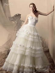 Свадебное платье Орнелла. Силуэт Пышное, А-силуэт. Цвет Белый / Молочный, Айвори / Капучино. Вид 1