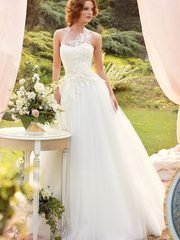 Свадебное платье Бриджида. Силуэт А-силуэт. Цвет Белый / Молочный. Вид 1