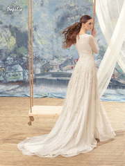 Свадебное платье Ласточка. Силуэт А-силуэт, Прямое. Цвет Белый / Молочный, Айвори / Капучино. Вид 2