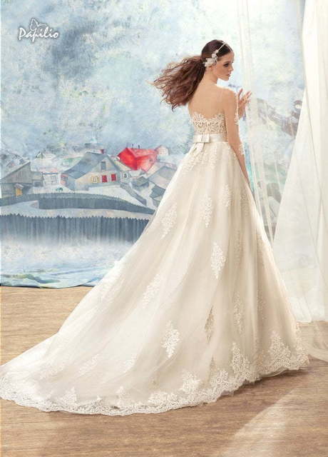 Свадебное платье Ара. Силуэт Пышное, А-силуэт. Цвет Айвори / Капучино. Вид 2