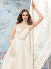 Свадебное платье Голубь. Силуэт А-силуэт. Цвет Айвори / Капучино. Вид 2