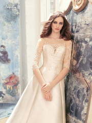 Свадебное платье Гагара. Силуэт А-силуэт. Цвет Айвори / Капучино. Вид 2