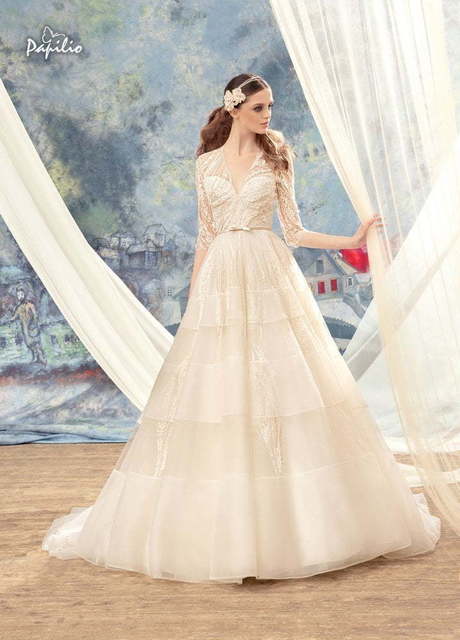 Свадебное платье Свиристель. Силуэт А-силуэт. Цвет Айвори / Капучино. Вид 2