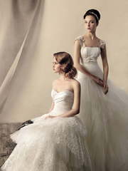 Свадебное платье Изабель и Ингрид. Силуэт Пышное, А-силуэт. Цвет Белый / Молочный, Айвори / Капучино. Вид 1