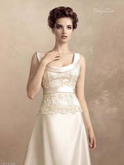 Свадебное платье Роми. Силуэт А-силуэт. Цвет Айвори / Капучино. Вид 2