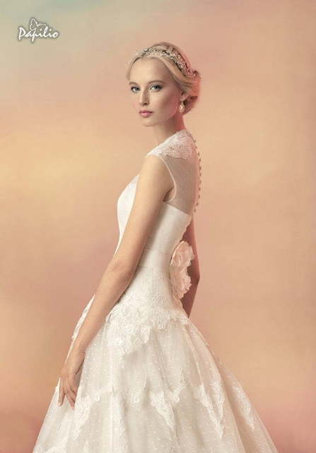 Свадебное платье Аврора. Силуэт А-силуэт. Цвет Белый / Молочный. Вид 2