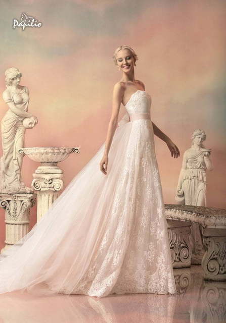 Свадебное платье Элисса. Силуэт А-силуэт, Прямое. Цвет оттенки Розового. Вид 4