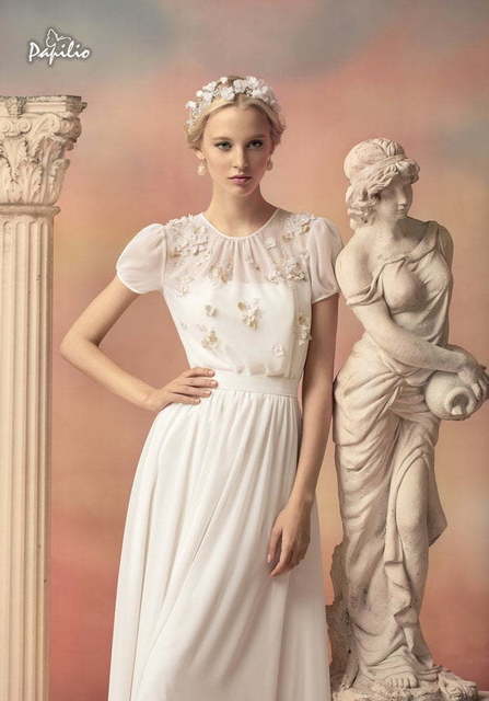 Свадебное платье Филиппа. Силуэт А-силуэт, Прямое. Цвет Белый / Молочный. Вид 3