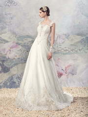 Свадебное платье Амазонка. Силуэт А-силуэт, Прямое. Цвет Белый / Молочный. Вид 1