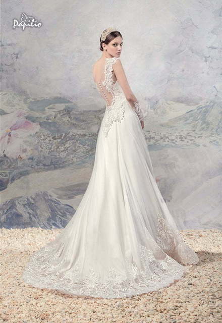 Свадебное платье Амазонка. Силуэт А-силуэт, Прямое. Цвет Белый / Молочный. Вид 2