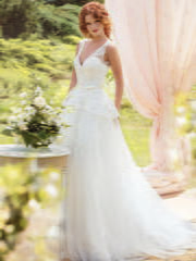 Свадебное платье Лоренца. Силуэт Пышное, А-силуэт. Цвет Белый / Молочный. Вид 1