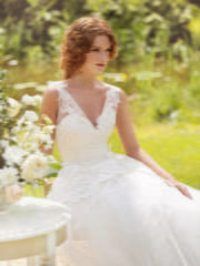 Свадебное платье Лоренца. Силуэт Пышное, А-силуэт. Цвет Белый / Молочный. Вид 2