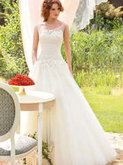 Свадебное платье Луиджина. Силуэт А-силуэт. Цвет Белый / Молочный. Вид 1