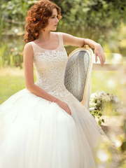 Свадебное платье Луиджина. Силуэт А-силуэт. Цвет Белый / Молочный. Вид 2