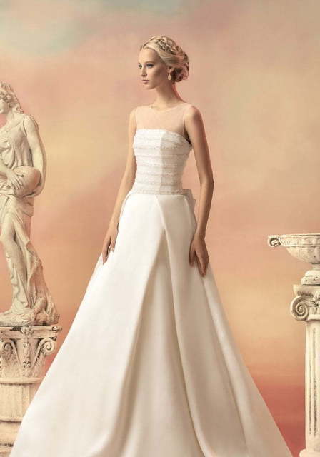 Свадебное платье Талифа. Силуэт А-силуэт. Цвет Белый / Молочный. Вид 1