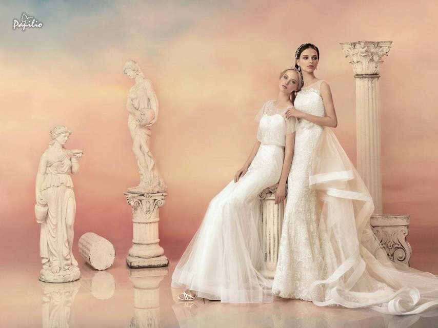 Свадебное платье Наркисса. Силуэт А-силуэт. Цвет Айвори / Капучино, Белый / Молочный. Вид 3