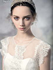 Свадебное платье Бива. Силуэт А-силуэт, Прямое. Цвет Айвори / Капучино. Вид 2