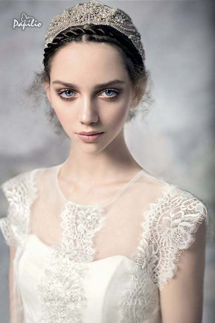 Свадебное платье Бива. Силуэт А-силуэт, Прямое. Цвет Айвори / Капучино. Вид 2