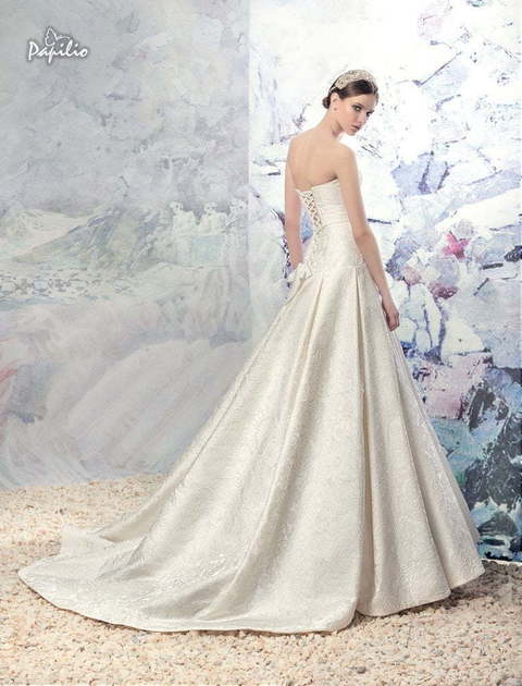 Свадебное платье Торренс. Силуэт А-силуэт. Цвет Айвори / Капучино. Вид 2