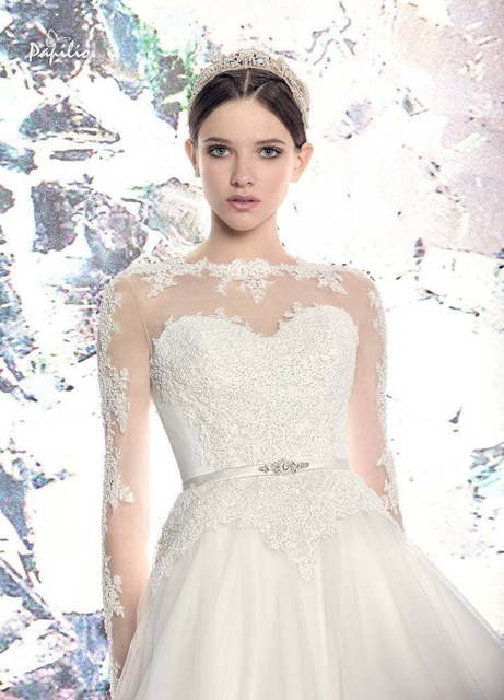 Свадебное платье Атабаска. Силуэт Пышное, А-силуэт. Цвет Белый / Молочный. Вид 2