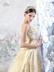 Свадебное платье Сайма. Силуэт А-силуэт. Цвет Айвори / Капучино, Золото. Вид 1