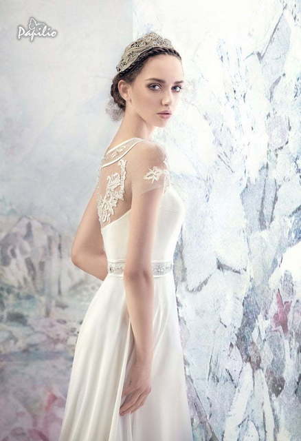 Свадебное платье Гарда. Силуэт А-силуэт, Прямое. Цвет Белый / Молочный. Вид 2