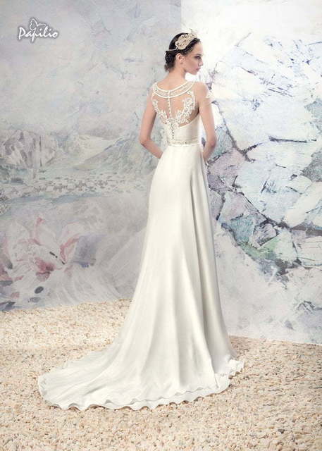 Свадебное платье Гарда. Силуэт А-силуэт, Прямое. Цвет Белый / Молочный. Вид 3