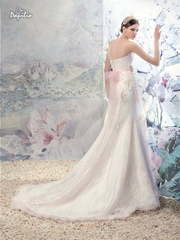 Свадебное платье Бурже. Силуэт А-силуэт. Цвет Белый / Молочный, Айвори / Капучино, оттенки Розового. Вид 2