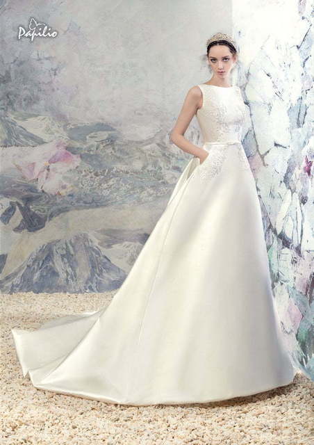 Свадебное платье Альстер. Силуэт А-силуэт. Цвет Белый / Молочный. Вид 1
