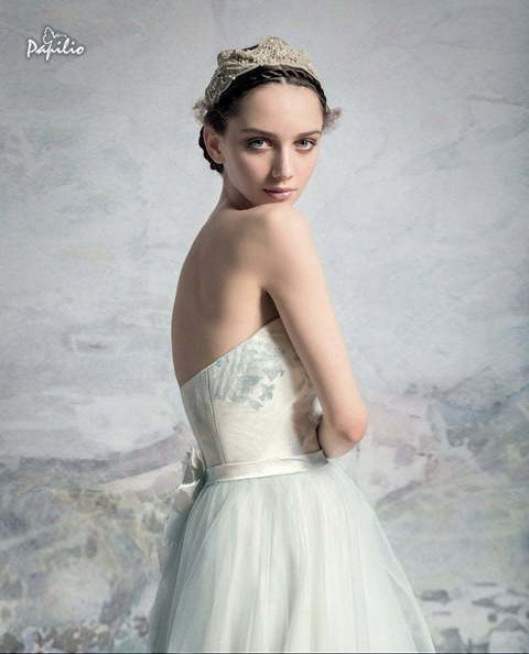 Свадебное платье Нарочь. Силуэт А-силуэт. Цвет Голубой / Синий. Вид 2