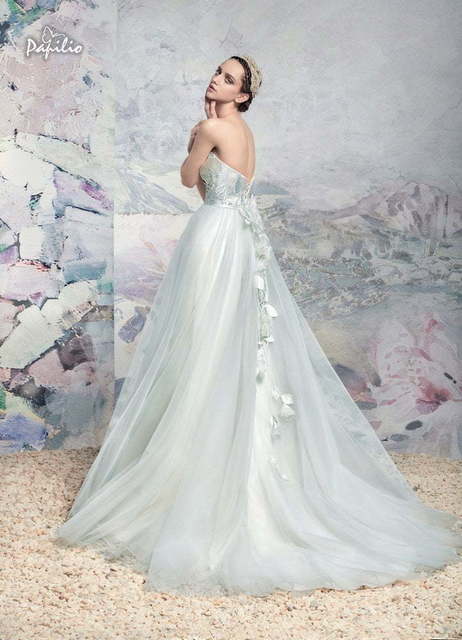 Свадебное платье Нарочь. Силуэт А-силуэт. Цвет Голубой / Синий. Вид 3