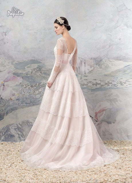 Свадебное платье Дарлинг. Силуэт А-силуэт. Цвет оттенки Розового. Вид 2