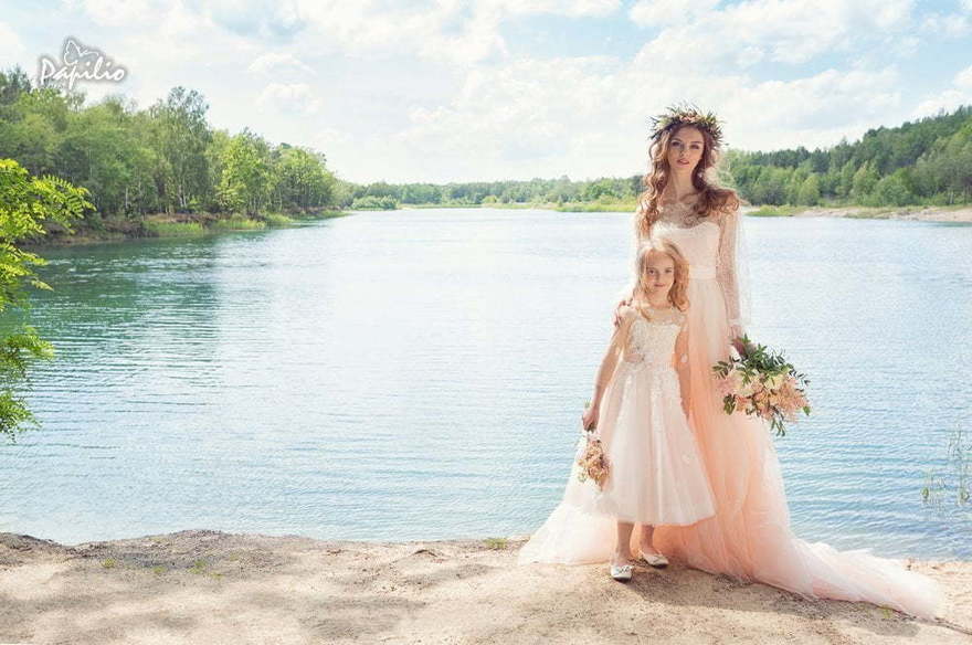 Свадебное платье Корелла. Силуэт А-силуэт. Цвет Персик / Оранжевый, оттенки Розового. Вид 4