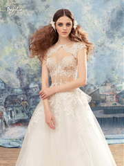 Свадебное платье Мимозелла. Силуэт А-силуэт. Цвет Айвори / Капучино. Вид 2