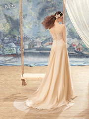 Свадебное платье Танагра. Силуэт А-силуэт, Прямое. Цвет Айвори / Капучино, Персик / Оранжевый. Вид 2