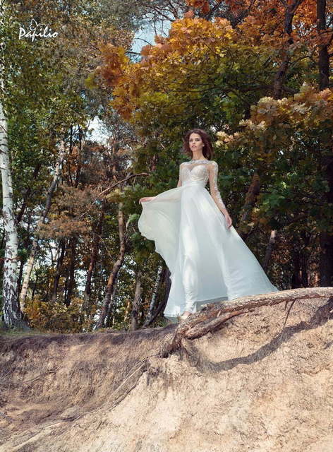 Свадебное платье Малюр. Силуэт А-силуэт. Цвет Айвори / Капучино, Белый / Молочный. Вид 2