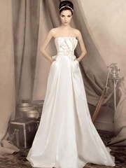 Свадебное платье Натали. Силуэт А-силуэт. Цвет Белый / Молочный, Айвори / Капучино. Вид 1