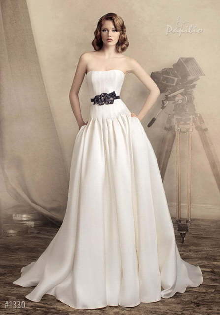 Свадебное платье Моника. Силуэт А-силуэт. Цвет Белый / Молочный. Вид 1