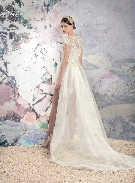 Свадебное платье Альбано. Силуэт А-силуэт. Цвет Айвори / Капучино, Белый / Молочный. Вид 2