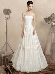 Свадебное платье Николь. Силуэт А-силуэт. Цвет Белый / Молочный. Вид 1