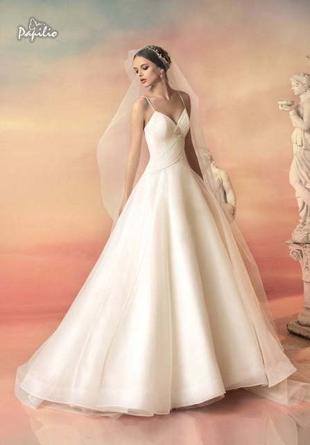Свадебное платье Ника. Силуэт А-силуэт. Цвет Белый / Молочный. Вид 1
