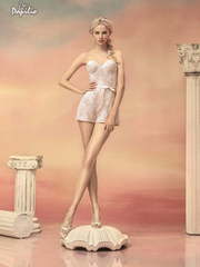 Свадебное платье Лавра. Силуэт А-силуэт. Цвет Айвори / Капучино, оттенки Розового. Вид 1